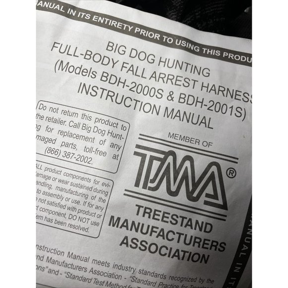 Big Dog Accessories Big Dog Tree Stand Black Full Body Fall Arrest